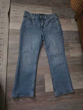 J. Crew Women's Straight Leg Jeans in Mid Blue